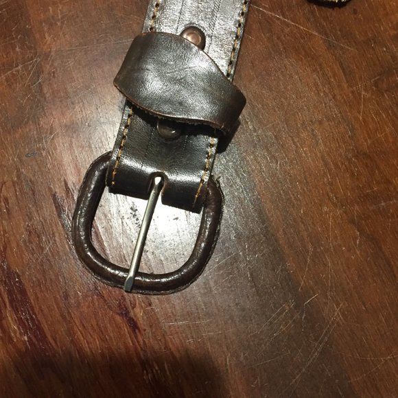 HAND TOOLED LEATHER EAGLE BELTS SIZE S - Picture 6 of 7